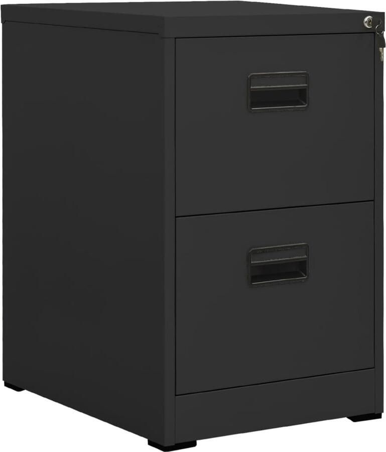 The Living Store Archiefkast Modern Antraciet 46 x 62 x 72.5 cm Met Slot Archiefkaart Archivakast Metalen Kasten Staalkasten Kantooraccessoires