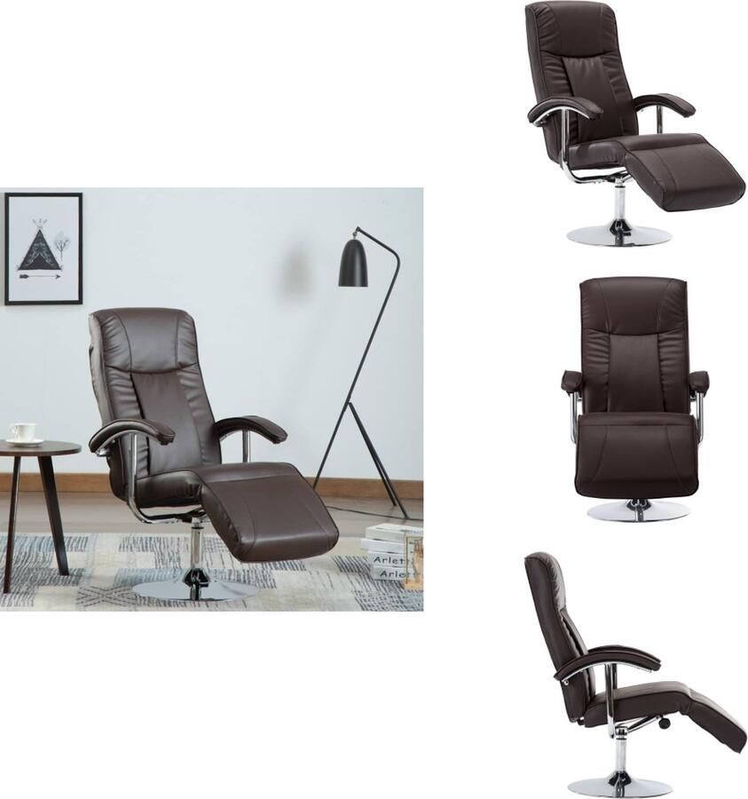 VidaXL Kunstleren Televisiefauteuil Fauteuil 68x137x104 cm (BxDxH) Hoogwaardig leer Fauteuil