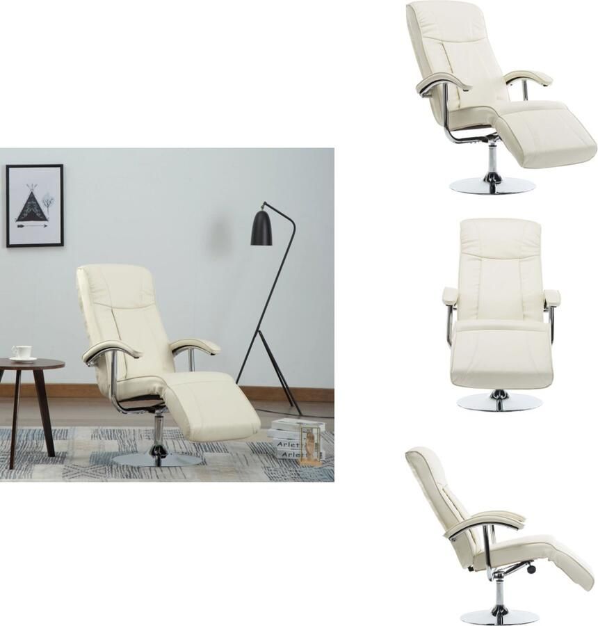 VidaXL Armstoel Armstoelen Stoel Stoelen Televisiefauteuil kunstleer crèmekleurig