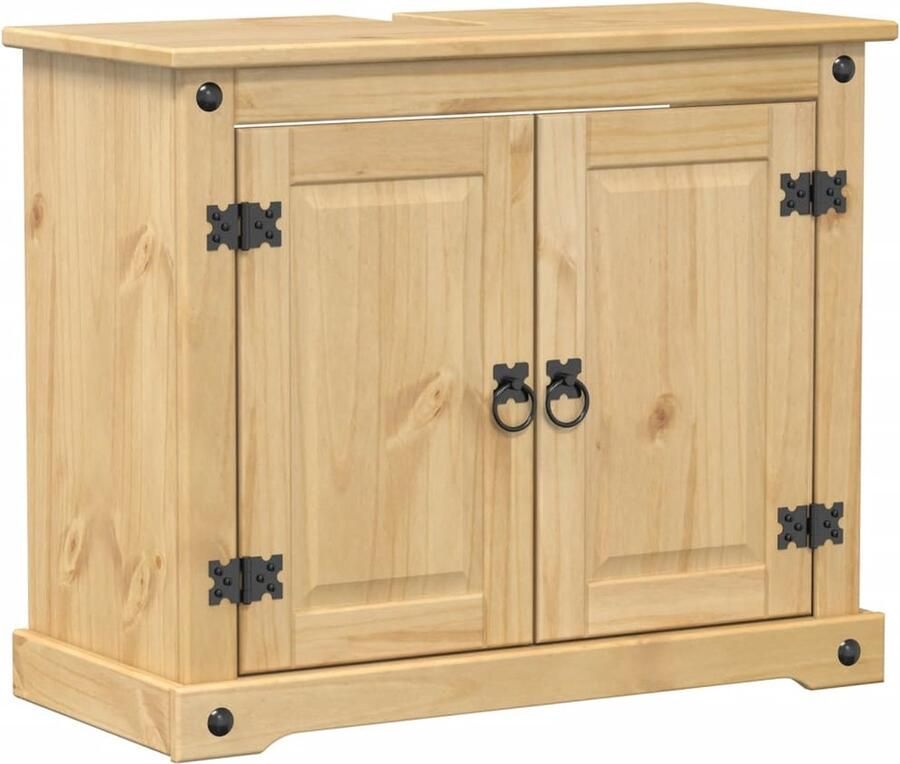 VidaXL Badkamer wastafelkast Corona 73x33x60 cm massief grenenhout