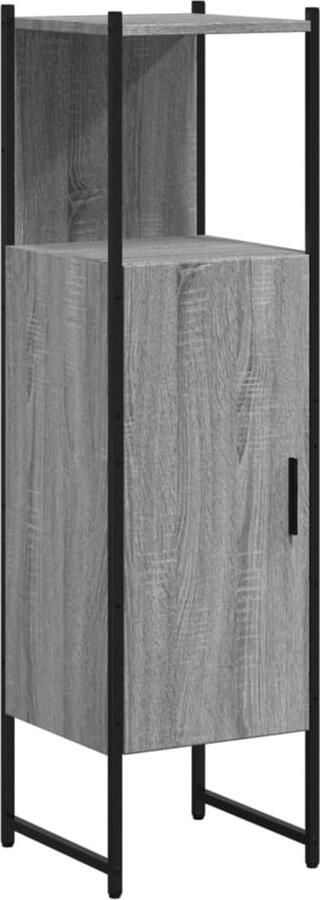 VidaXL Badkamerkast 33x33x120 5 cm bewerkt hout grijs sonoma eiken
