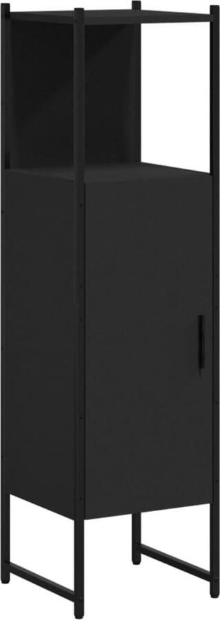 VidaXL Badkamerkast 33x33x120 5 cm bewerkt hout zwart