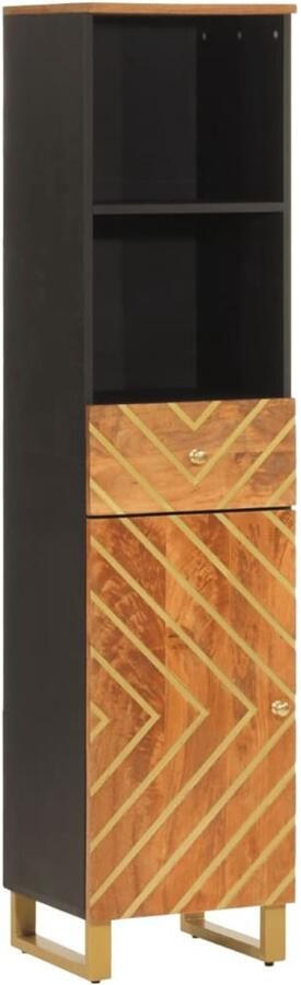 VidaXL Badkamerkast 38x33 5x160 cm massief mangohout bruin en zwart