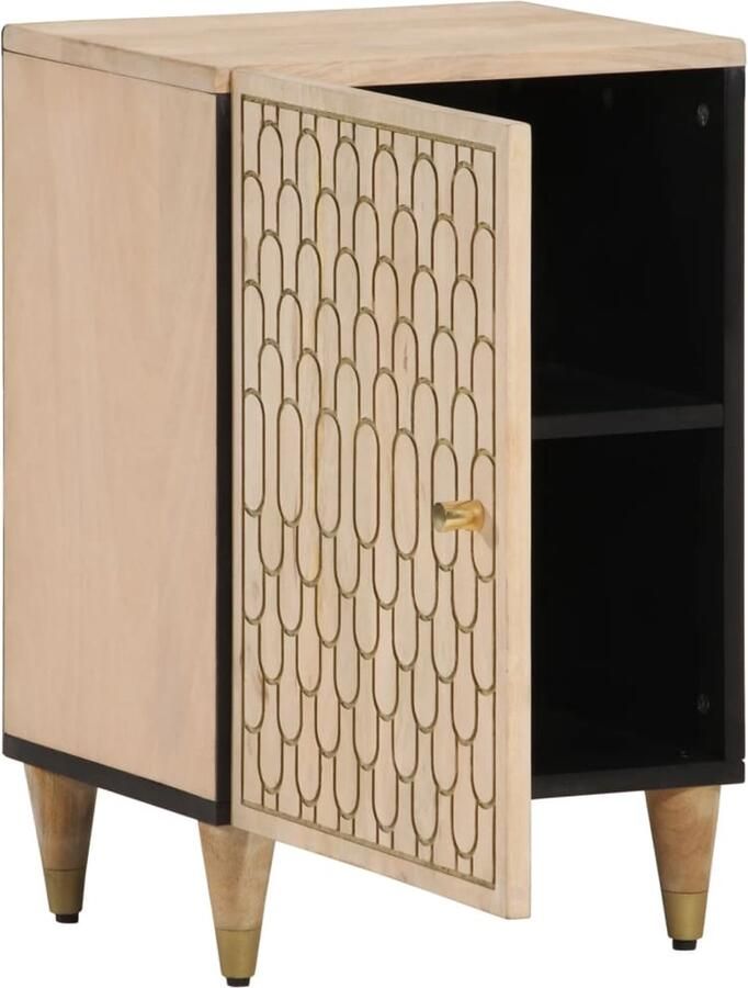 VidaXL Badkamerspiegel Badkamerkast 38x33x58 cm massief mangohout Mango Wood Badkamermeubilair Opbergkast - Foto 2