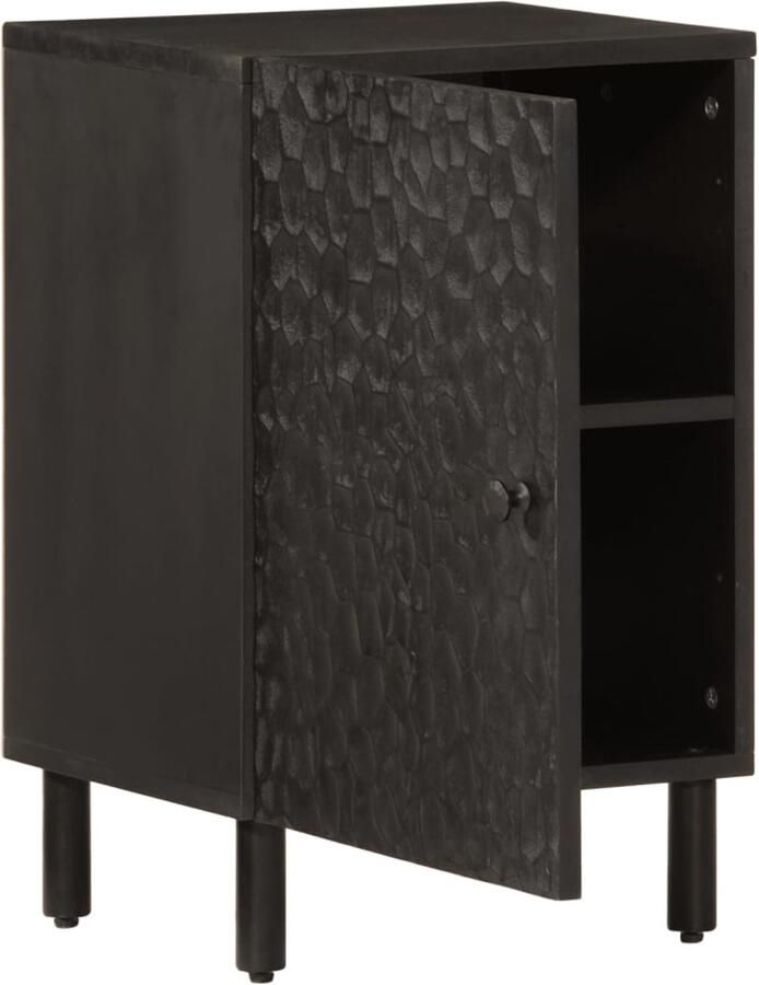 VidaXL Badkamerkast 38x33x58 cm massief mangohout zwart