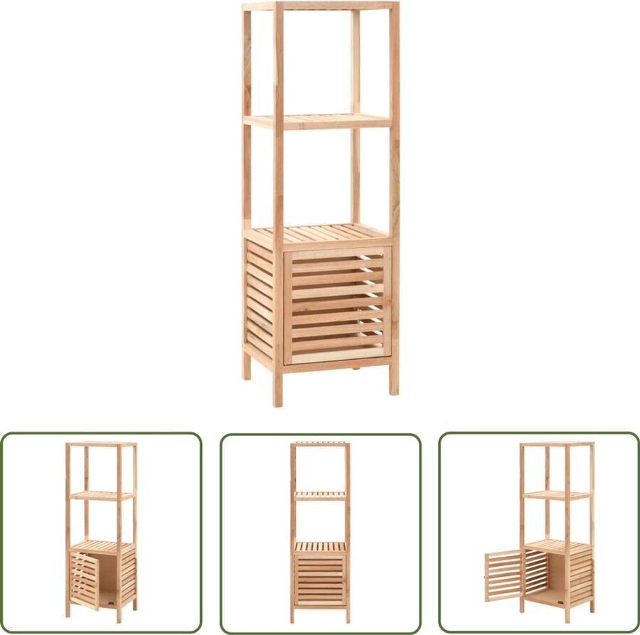 VidaXL Badkamerkast 39 5x35 5x123 cm Walnotenhout Badkamerkast Opbergkast Walnoot Houten Kast Vintage Kast Landelijke Kast Opslagruimte