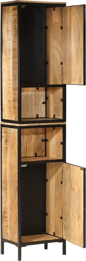 VidaXL Badkamerkast 40x27x180 cm ijzer en massief mangohout