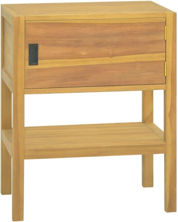 VidaXL Badkamerkast 60x40x75 cm Massief Teakhout Badkamerkast Teak Badmeubilair Badkameropbergingsmogelijkheden Vintage Kast Design Badkamer