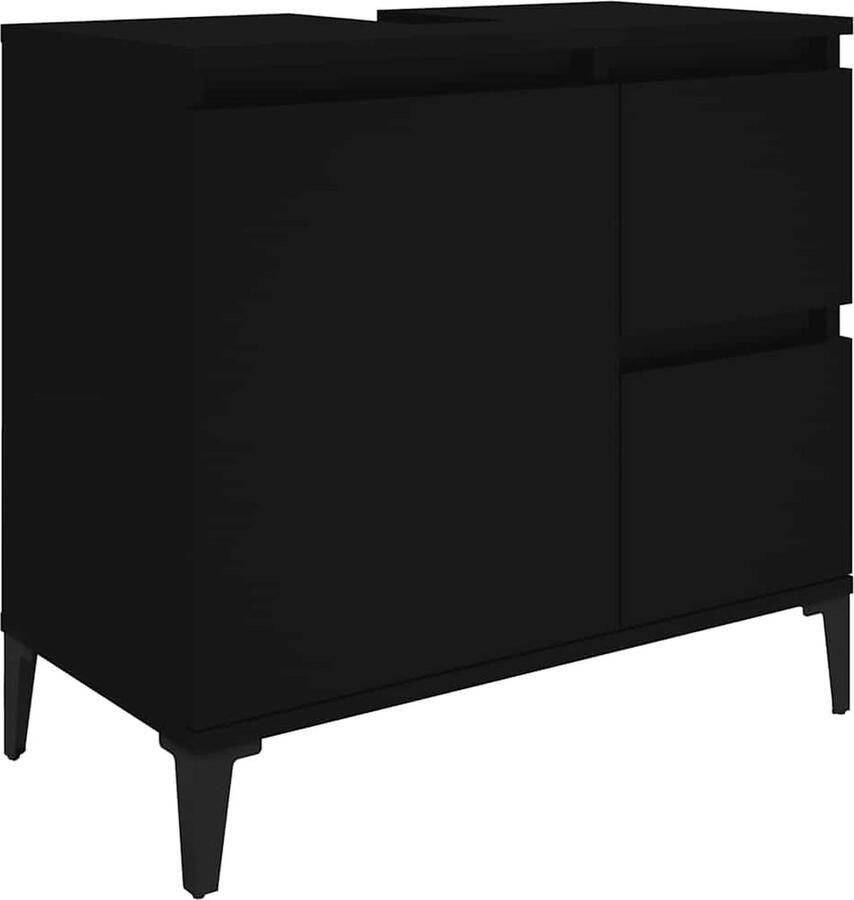 VidaXL Badkamerkast 65x33x60 cm bewerkt hout zwart