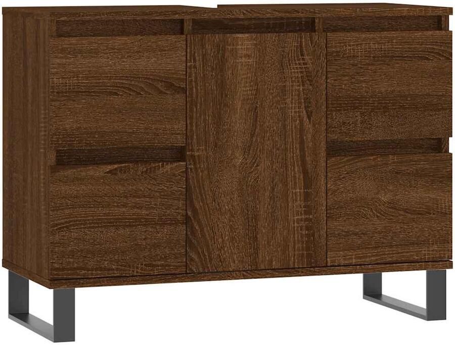 VidaXL Badkamerkast 80x33x60 cm bewerkt hout bruin eikenkleur