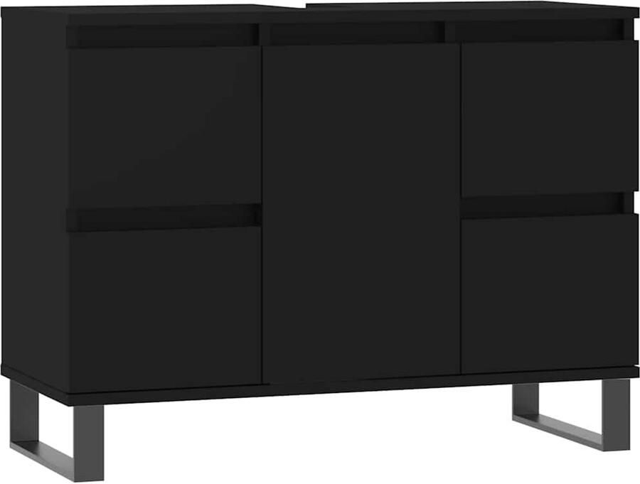VidaXL Badkamerkast 80x33x60 cm bewerkt hout zwart