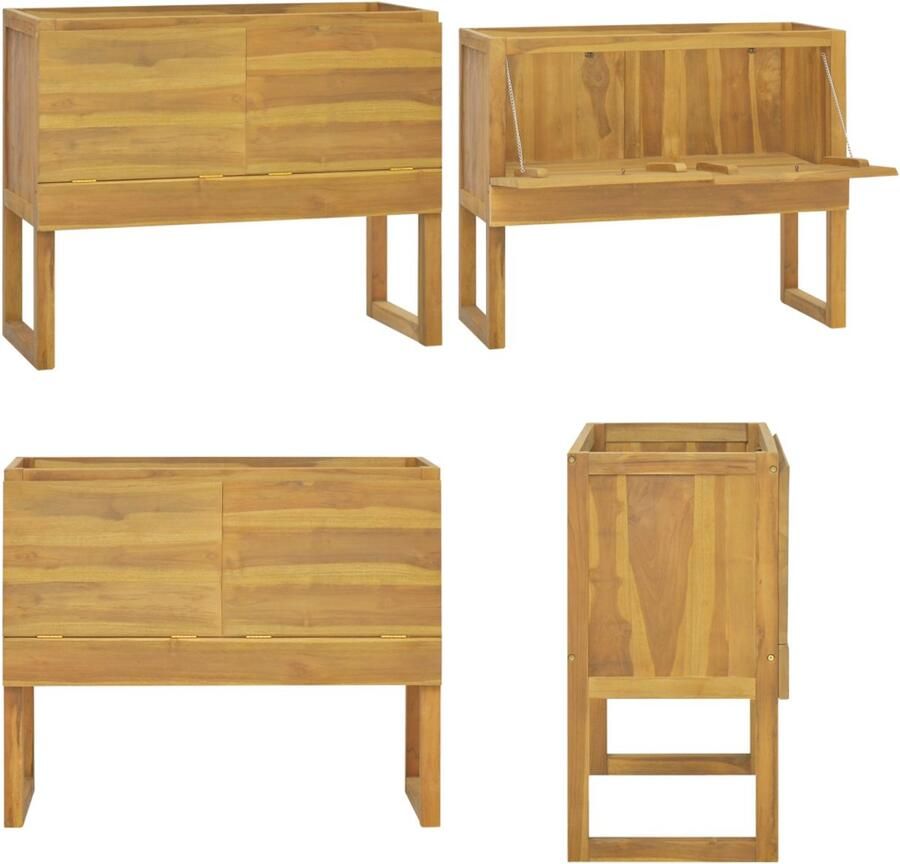 VidaXL Badkamerkast 90x40x75 5 cm massief teakhout Badkamerkast Badkamerkasten Badkamer Kast Badkamerkastje