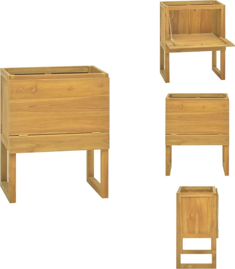 VidaXL Badkamerkast Badkamerkasten Badkamer Kast Badkamerkastje Badkamerkast 60x40x75 cm massief teakhout - Foto 3