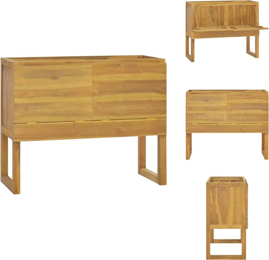 VidaXL Badkamerkast Badkamerkasten Badkamer Kast Badkamerkastje Badkamerkast 90x40x75 5 cm massief teakhout