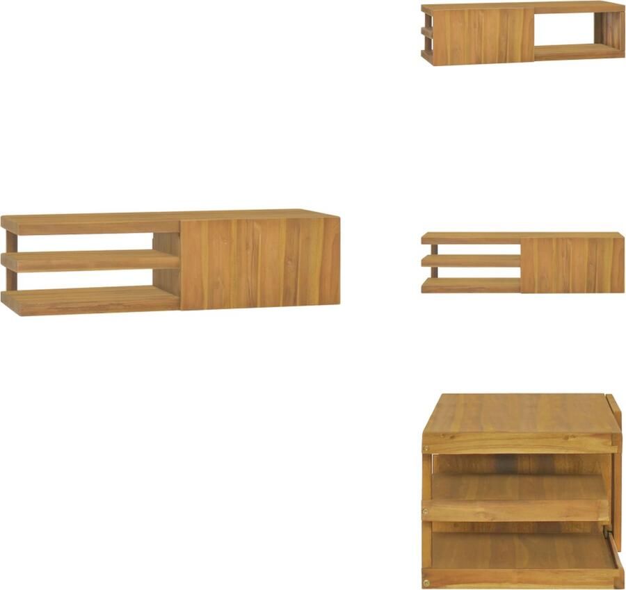 VidaXL Badkamerkast Badkamerkasten Badkamer Kast Badkamerkastje Badkamerwandkast 110x40x30 cm massief teakhout