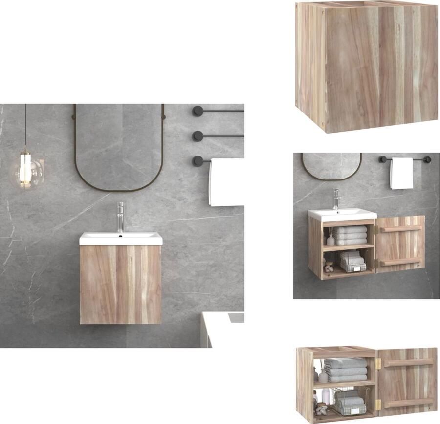 VidaXL Badkamerkast Badkamerkasten Badkast Houten Kast Badkamerwandkast 41x38x40 cm massief teakhout
