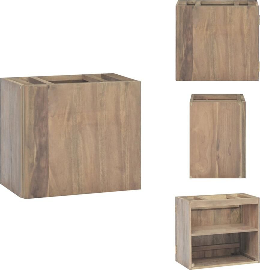 VidaXL Badkamerkast Badkamerkasten Badkast Houten Kast Badkamerwandkast 45x30x40 cm massief teakhout