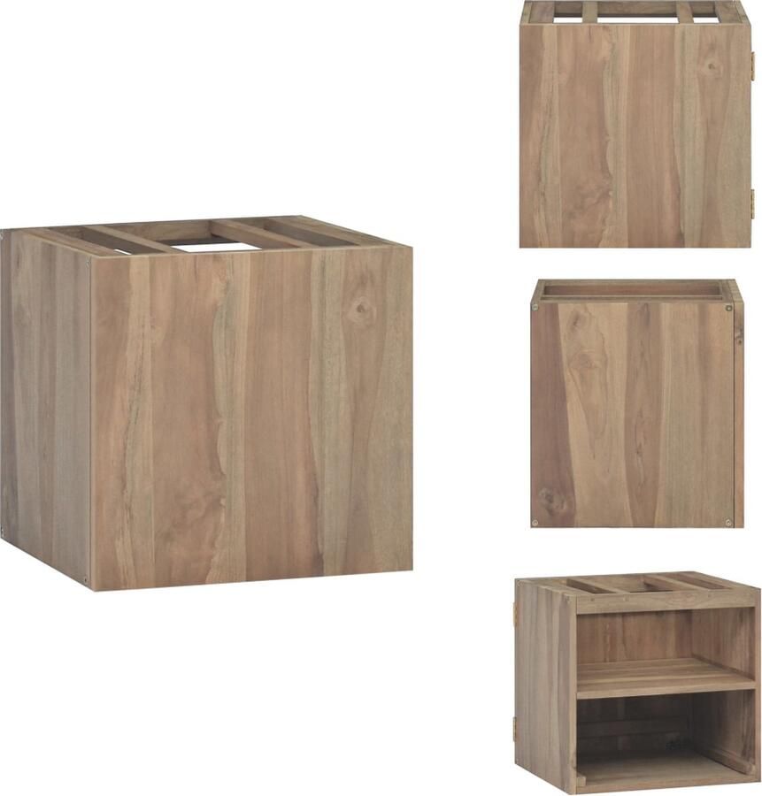 VidaXL Badkamerkast Badkamerkasten Badkast Houten Kast Badkamerwandkast 46x25 5x40 cm massief teakhout