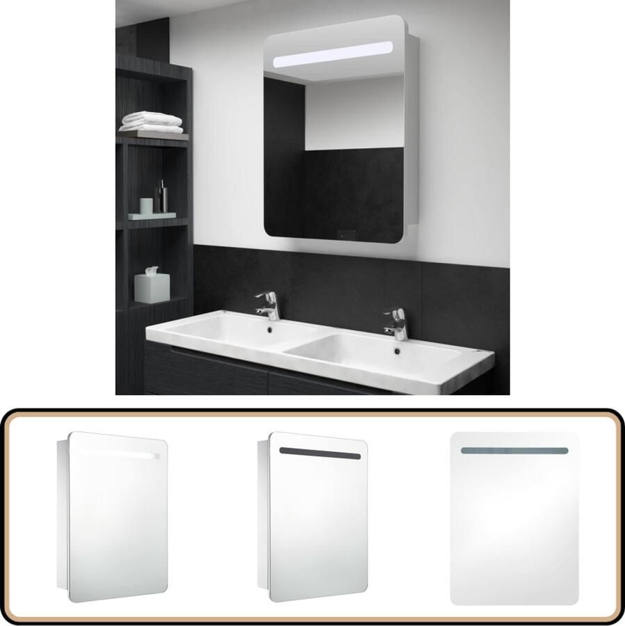 VidaXL Badkamerkast met spiegel en LED 60x11x80 cm