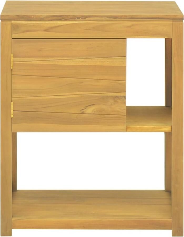 VidaXL Badkamerkast Teakhout 60x40x75 cm Badkamerkast Teak Kast Badkamerspiegel Badkamermeubels Opbergkast Design Badkamer Vintage Badkamer