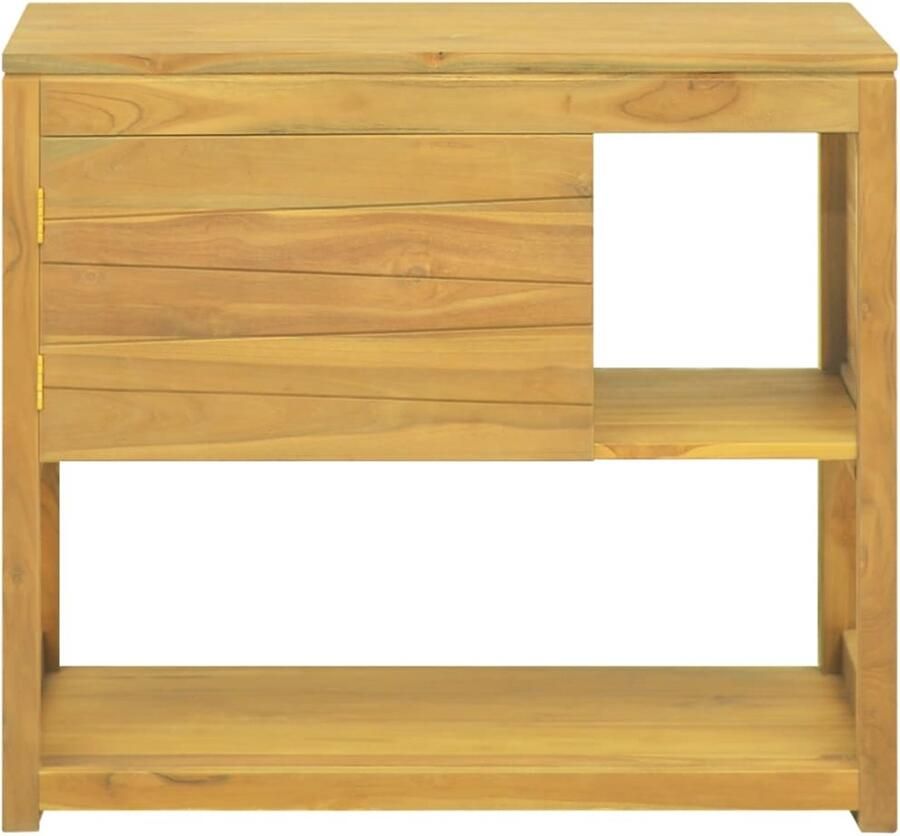 VidaXL Badkamerkast Teakhout 85x40x75 cm Badkamerkast Teak Meubilair Badkamerspiegel Opslagoplossing Badkamer Accessoires Design Kast