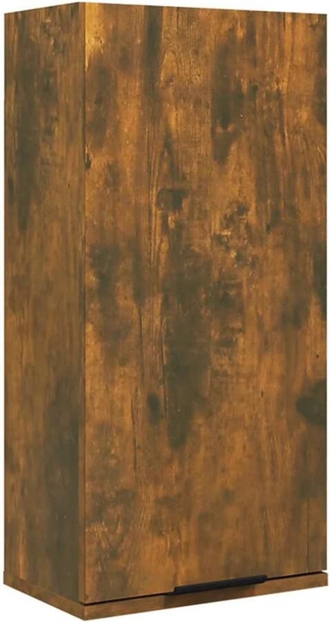 VidaXL Wandmontage Badkamerkast wandgemonteerd 32x20x67 cm gerookt eikenkleurig Bruine Badkamerkast Houten Badkamerkast Badkamerschrank - Foto 2