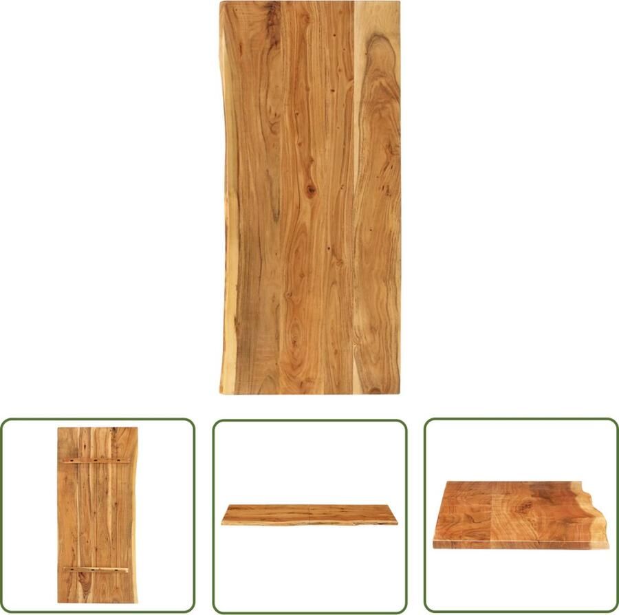 The Living Store Massief Acaciahouten Wastafelblad 140x55 cm Natuurlijke Houten Rand Wastafelblad Badkamermeubel Acacia Hout Massief Hout Wastafel Countertop - Foto 2