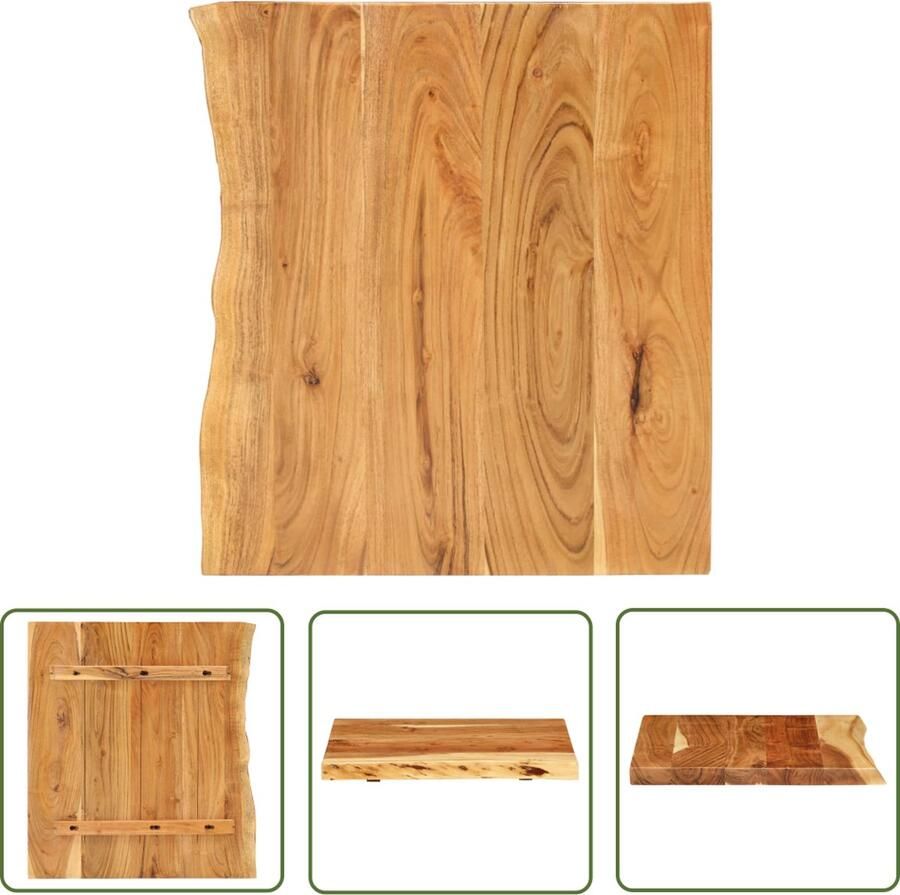 The Living Store Wastafelblad 58x52x3 8 cm massief acaciahout Wastafelblad Badkamermeubel Acaciahout Rustic Handgemaakt - Foto 2