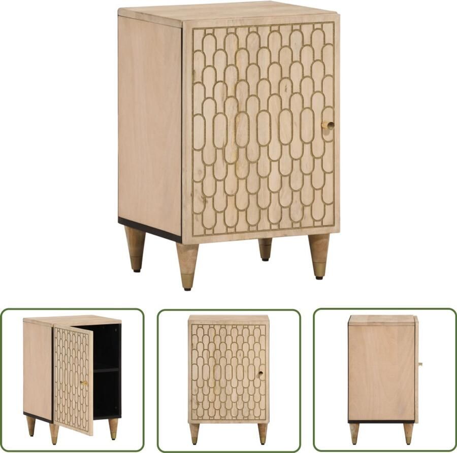 VidaXL Badkamerspiegel Badkamerkast 38x33x58 cm massief mangohout Mango Wood Badkamermeubilair Opbergkast