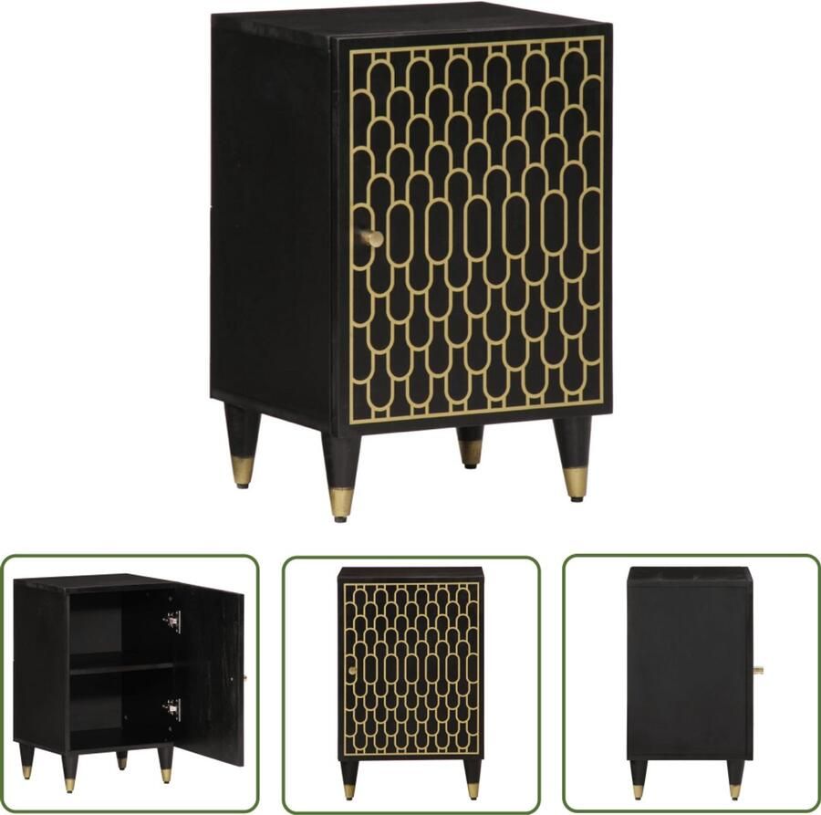 VidaXL Badkamerspiegel Badkamerkast 38x33x58 cm massief mangohout Mango Wood Vintage Stijl Retro Design