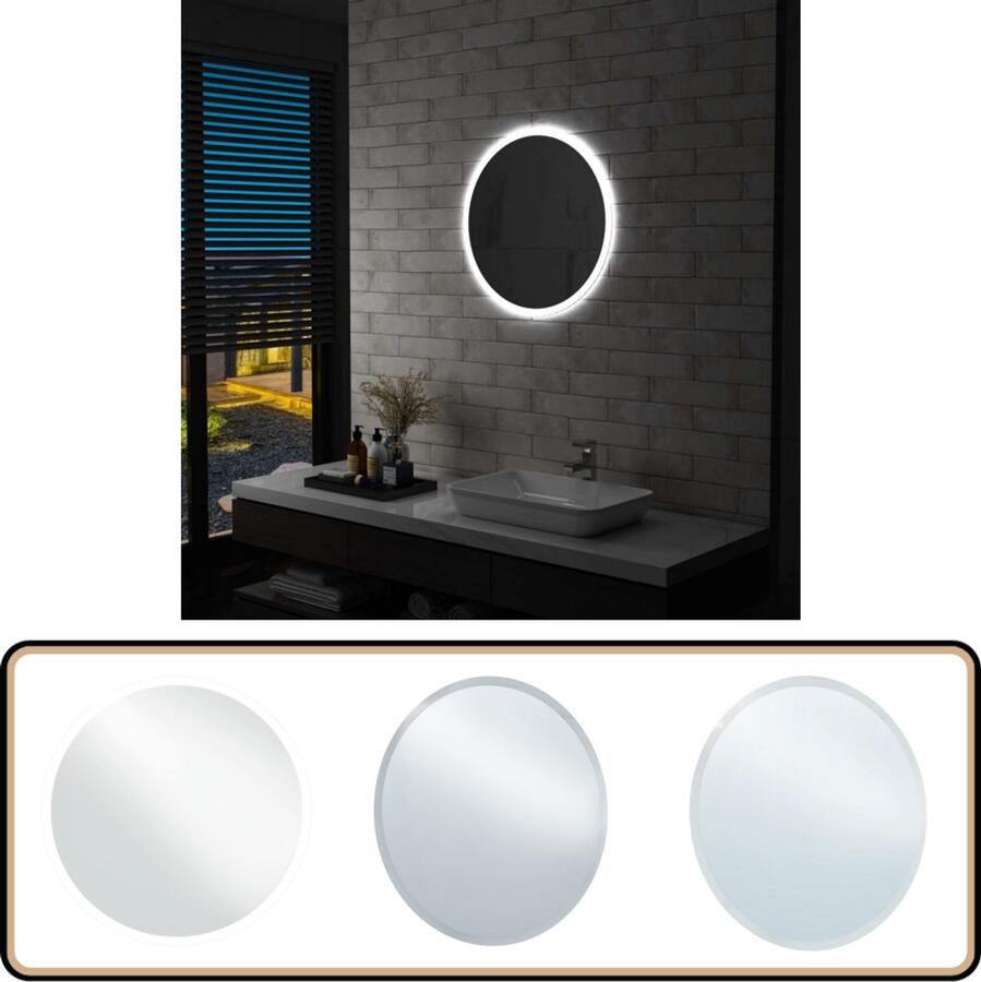 VidaXL Badkamerspiegel LED 60 cm IP44 Zilver LED Badkamerspiegel Badkamermeubel Spiegels Wandspiegel Makeup Spiegel Makeupspegel Led Verlichting Silver Aluminium Ip44 Badkamer Accessoires