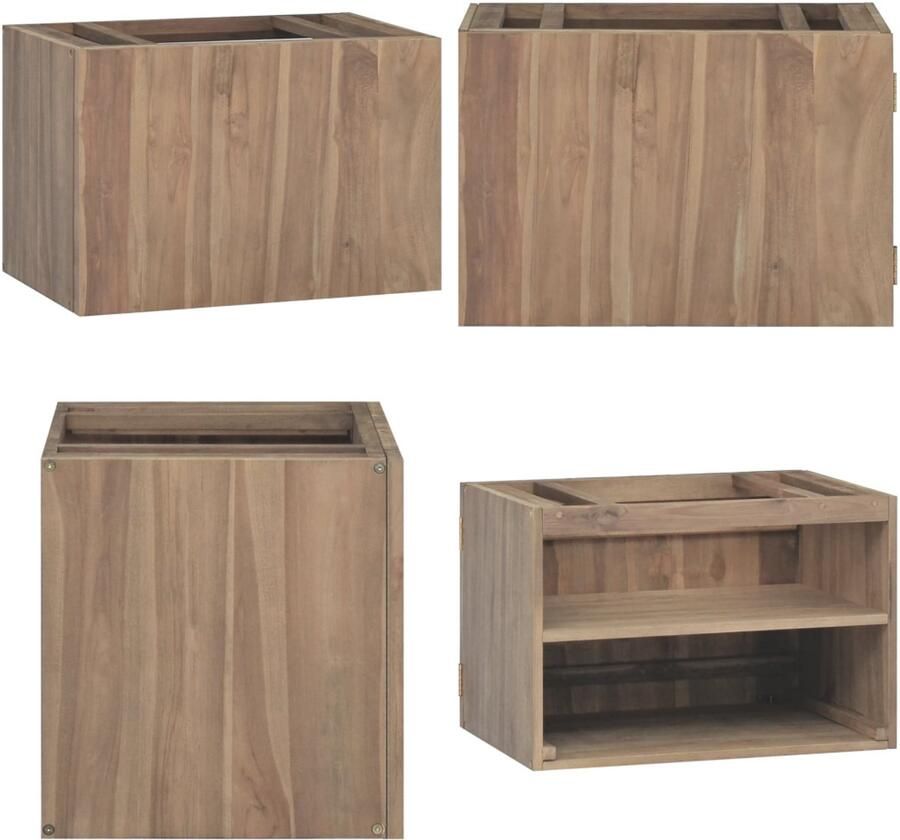 VidaXL Badkamerwandkast 60x39x40 cm massief teakhout Badkamerkast Badkamerkasten Badkast Houten Kast