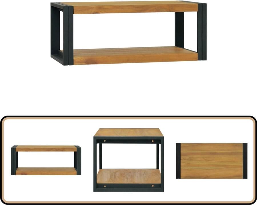 VidaXL Badkamerwandkast 90x45x35 cm Massief Teakhout Badkamerkast Teak Badkamerspiegel Opbergruimte Badkamer Design Badkamermeubels Vintage Badkameraccessoires