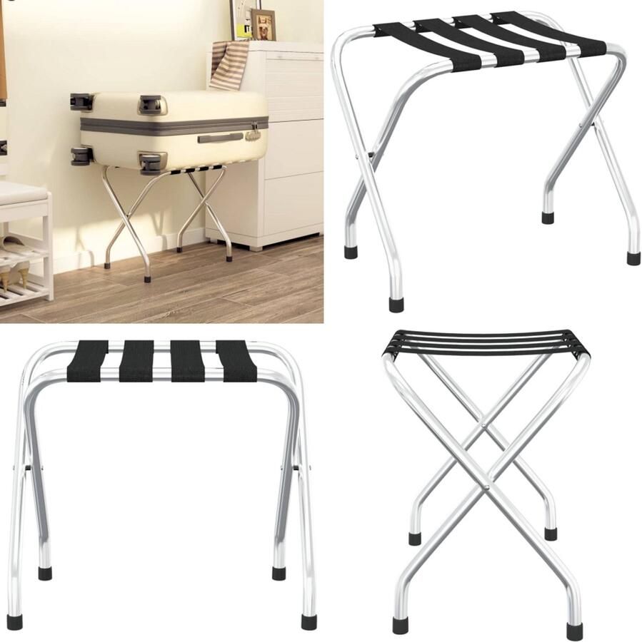 VidaXL -Bagagerek-56x40x49-cm-zwart-en-zilver