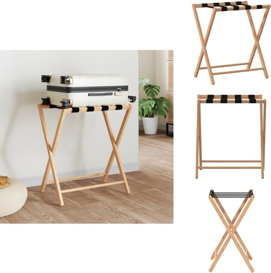 VidaXL Bagagerek Bagagerekken Kofferrek Koffer Rek Bagagerek 68 5x38x58 cm bamboe