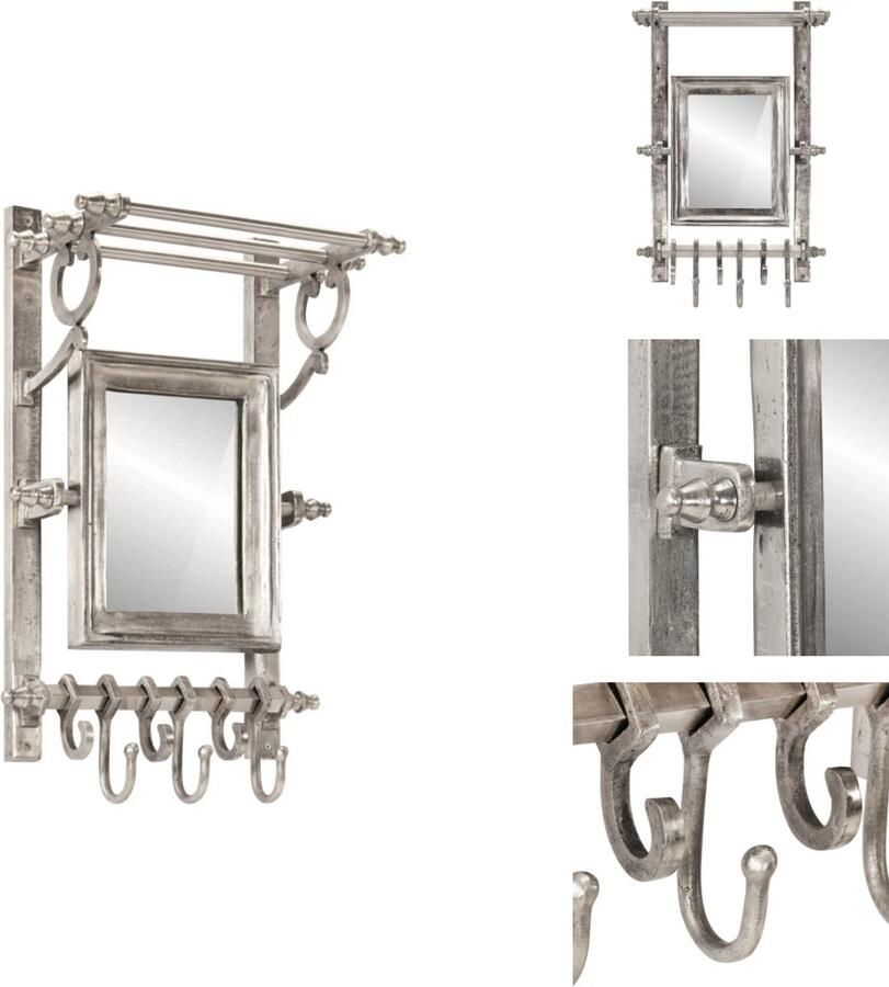 VidaXL Bagagerek Bagagerekken Kofferrek Kofferstandaard Bagagerek met kleerhangers wandmontage aluminium