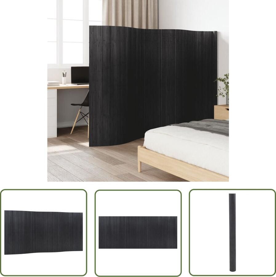 The Living Store Kamerscherm Bamboe Grijs 400 x 165 cm Duurzaam Multifunctioneel Kamerscherm Bamboe Privacy Screen Wandafscheiding Woonaccessoires