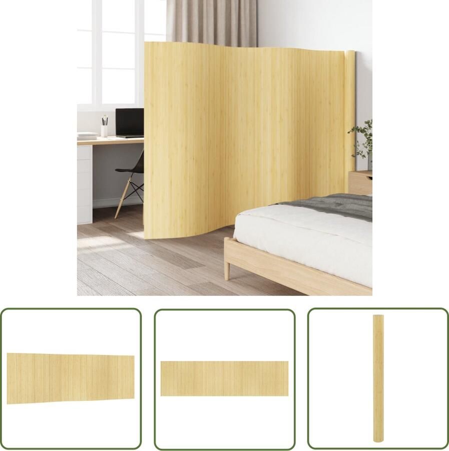 The Living Store Kamerscherm Bamboe 600 x 165 cm Neutrale kleuren Kamerscherm Bamboe Wandafscheiding Decoratie Interieurdecoratie