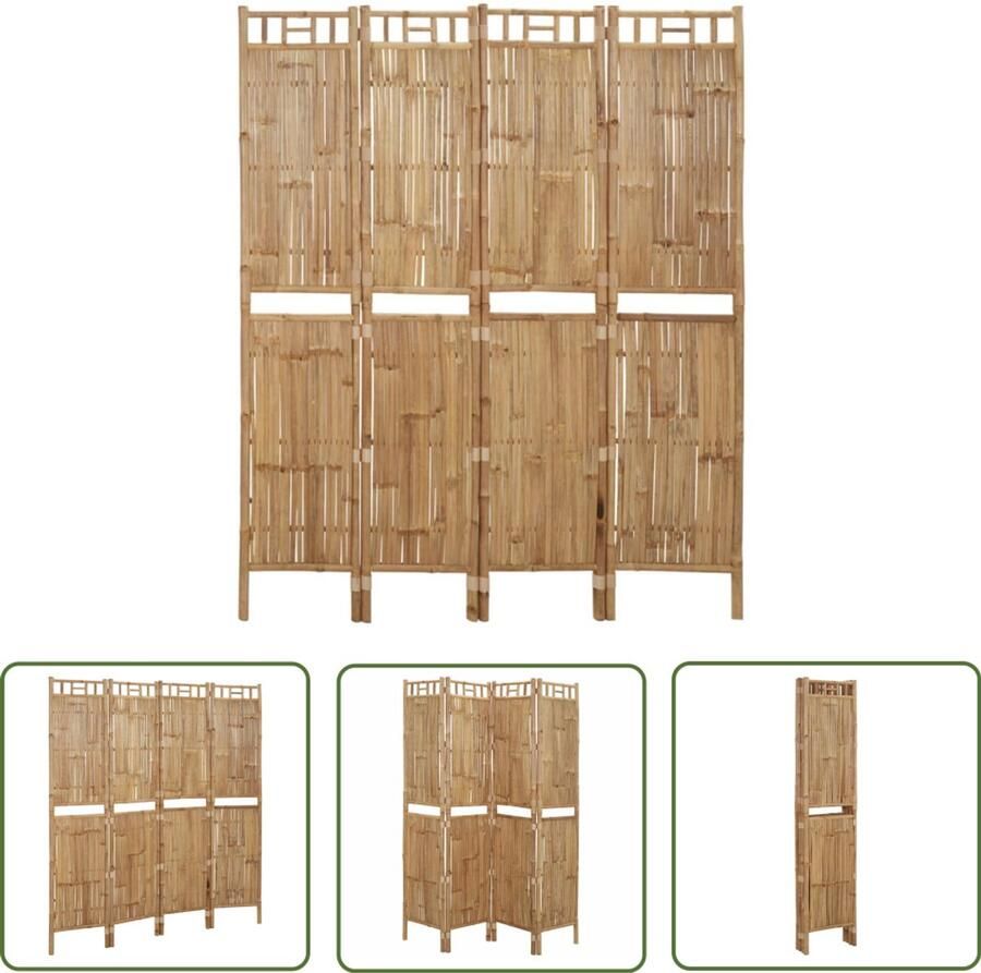 The Living Store Bamboe Kamerscherm 160 x 180 cm Trendy en praktisch Kamerscherm Bamboe Scherm Scheidingswand Interieurbouw Woonaccessoires