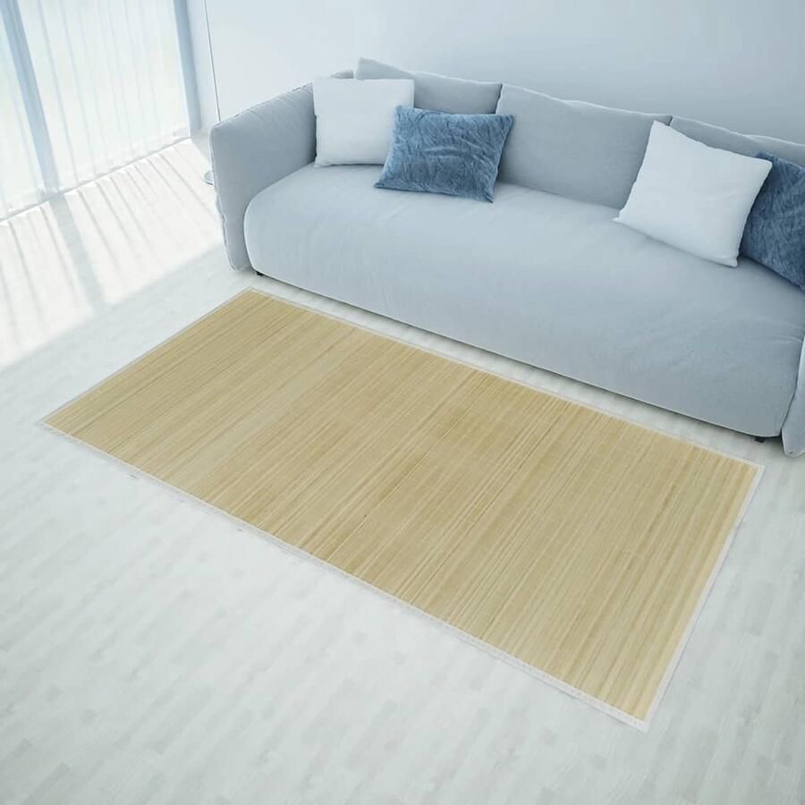 VidaXL Tapijt Bamboe 100x160 cm Anti-slip Bamboe Tapijt Natuurtapijt Vloerkleden Woonaccessoires Living Decor Huiskamer Accessoires Modern Tapijt Landelijke Stijl Bruine Tapijt - Foto 2