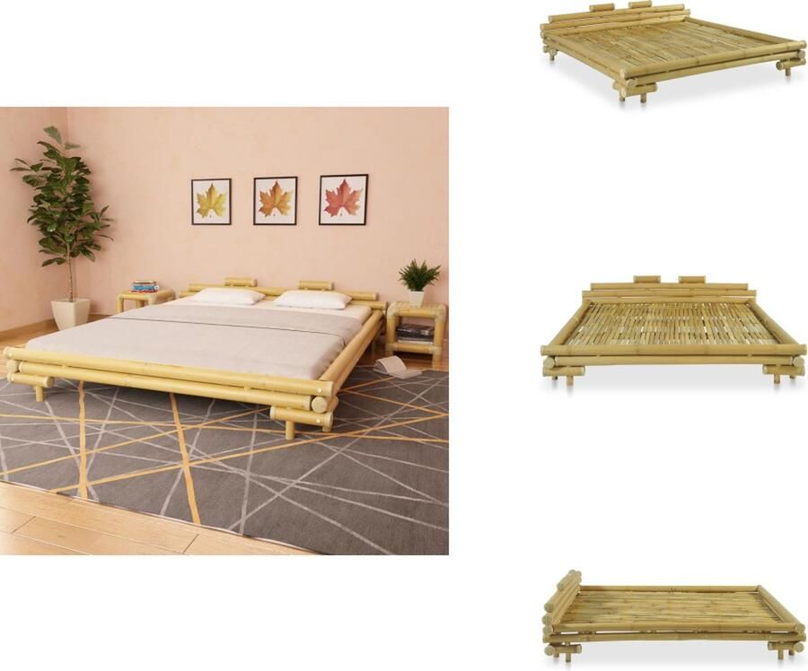 VidaXL Bamboebed Bamboebedden Bamboe Bed Bamboe Bedden Bedframe bamboe 180x200 cm