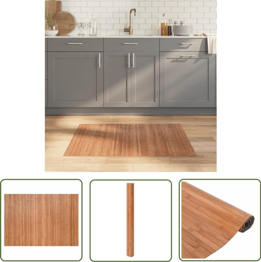 VidaXL Vloerkleed rechthoekig 70x200 cm bamboe naturel Vloerkleed Bamboevloerkleed Natuurlijke Vloerkleed Modern Vloerkleed Rekthookeig Vloerkleed