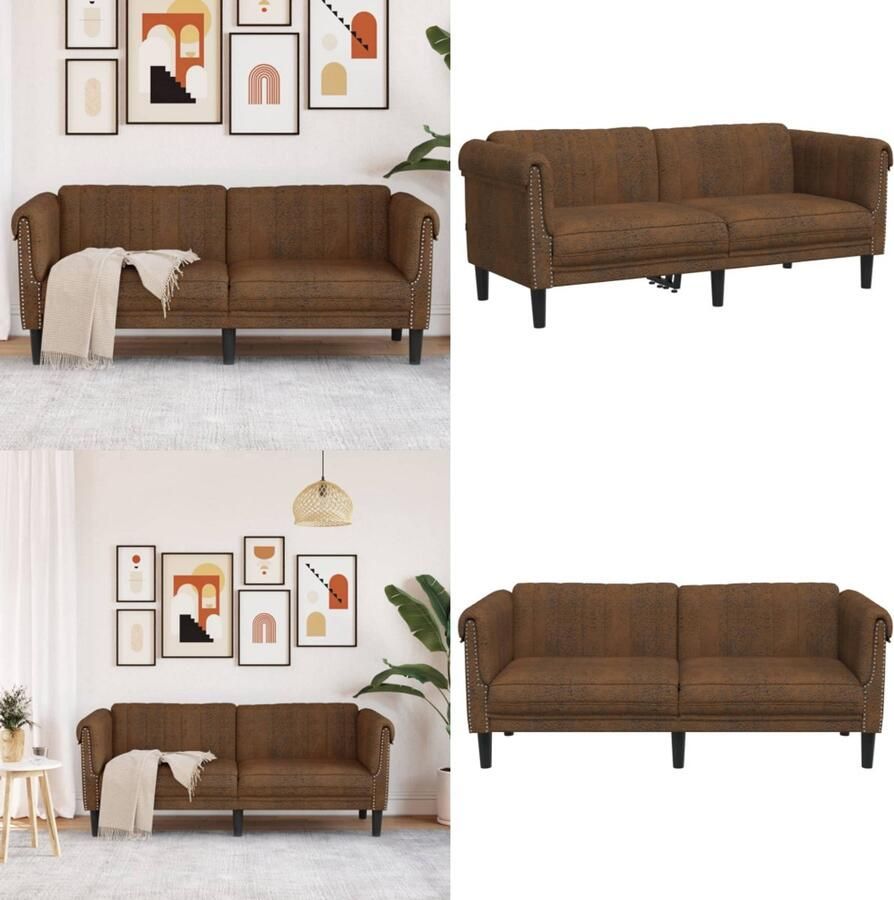VidaXL Bank 2-zits kunstsuède bruin 2-zitsbank 2-zitsbanken Bank Sofa