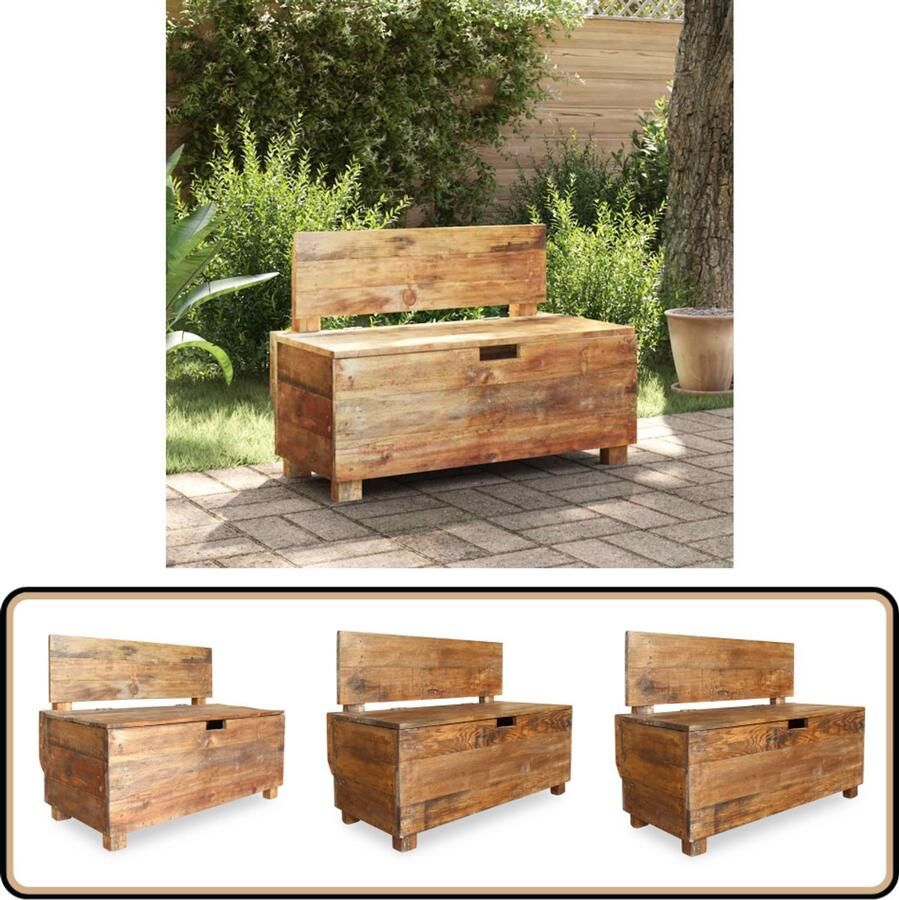 VidaXL Bank 86x40x60 cm Massief Mahoniehout Houten Bank Vintage Bank Retro Bank Banks Met Opbergruimte Salontafel Entree Tafel Kamermeubilair Meubels