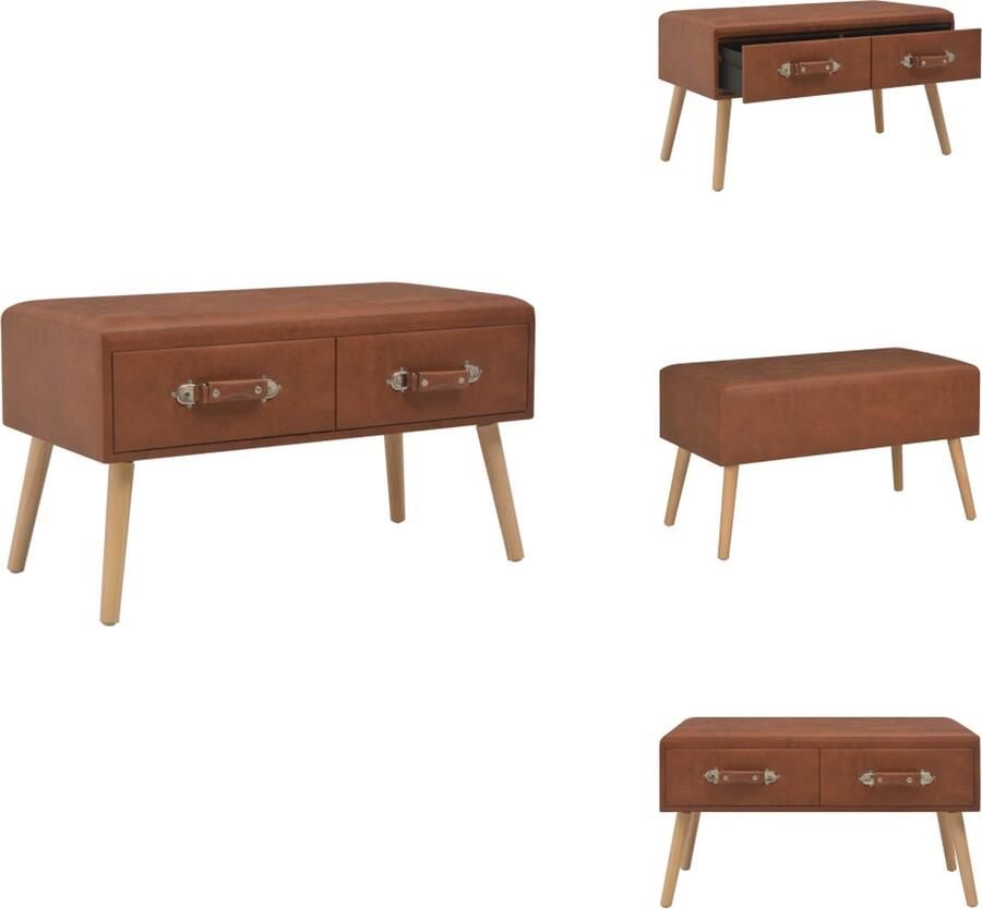 VidaXL Bank Banken Bankje Bankjes Bank met lades 80 cm kunstleer bruin