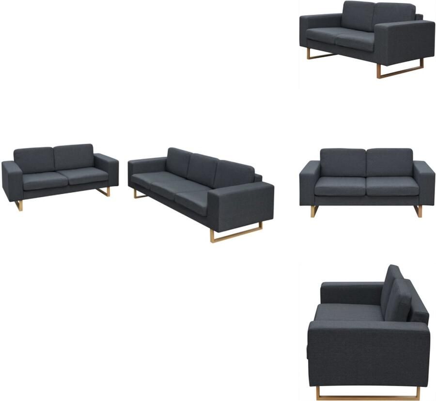 VidaXL Bank Banken Bankje Bankjes Bankenset 2 + 3-zits donkergrijs