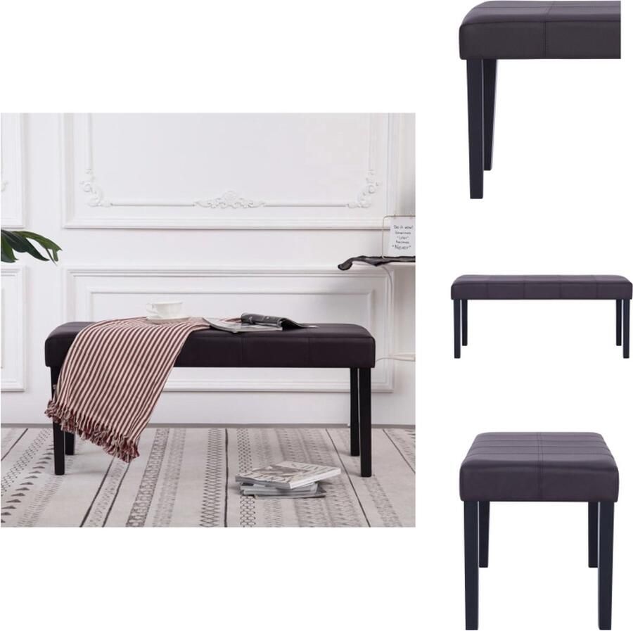 VidaXL Bank Banken Bankje Bankjes Bankje 106 cm kunstleer bruin