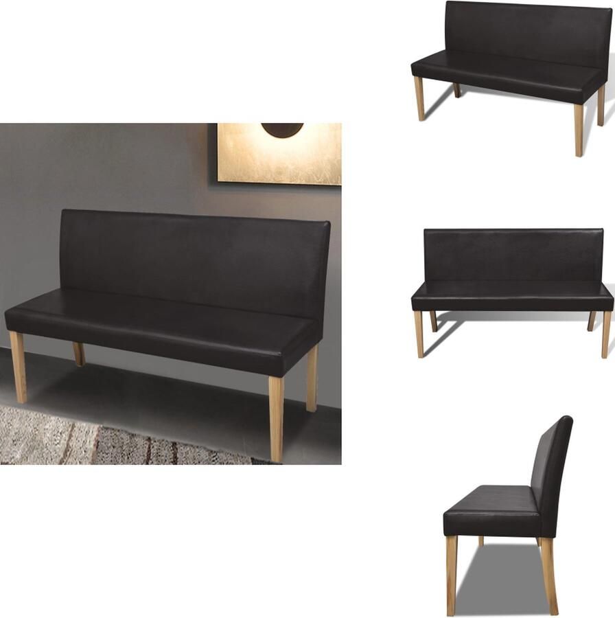 VidaXL Bank Grenenhouten Frame Donkerbruin 139.5 x 50 x 86 cm Comfortabele Schuimvulling Hocker