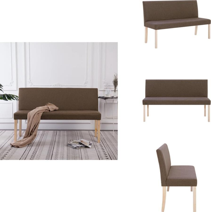VidaXL Bank Grenenhout Bruin Naturel 139.5x54x85.5cm Klassieke uitstraling Hocker