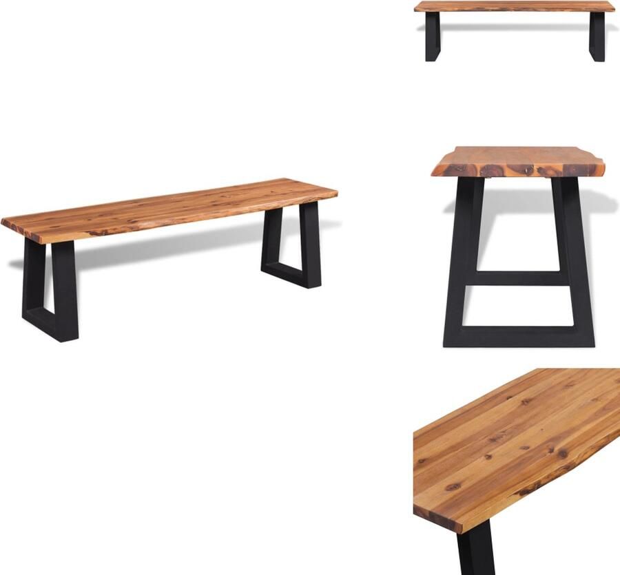VidaXL Houten bank Industriële stijl 145 x 40 x 45 cm Massief acaciahout Hocker
